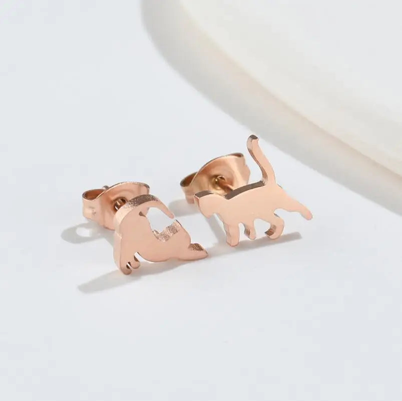 Mini Cat Studs, steel tone
