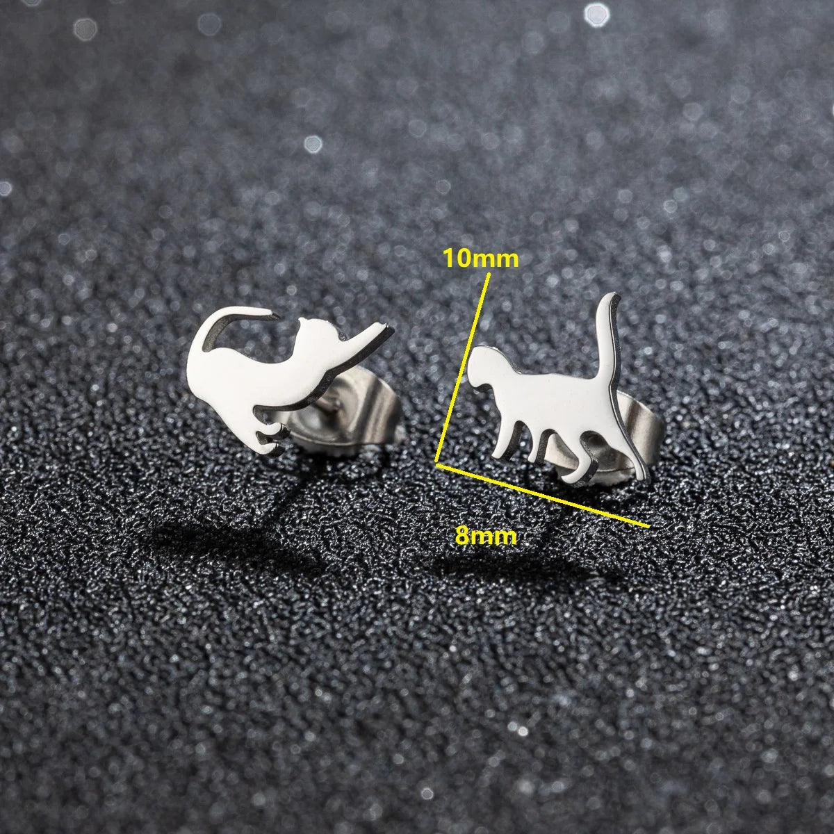 Mini Cat Studs, worn on model