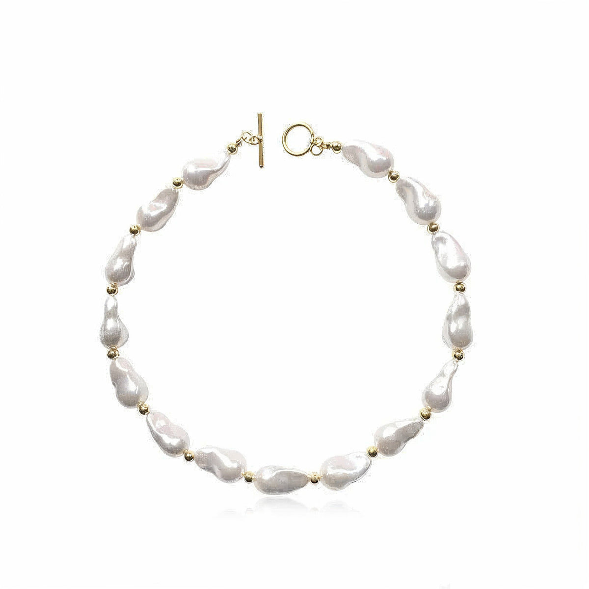 Baroque Pearl Necklace on a white background