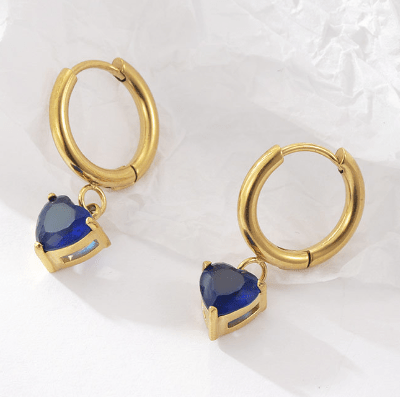 Heart Drop Earrings 18K - Auricelia