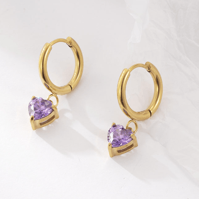 Heart Drop Earrings 18K - Auricelia