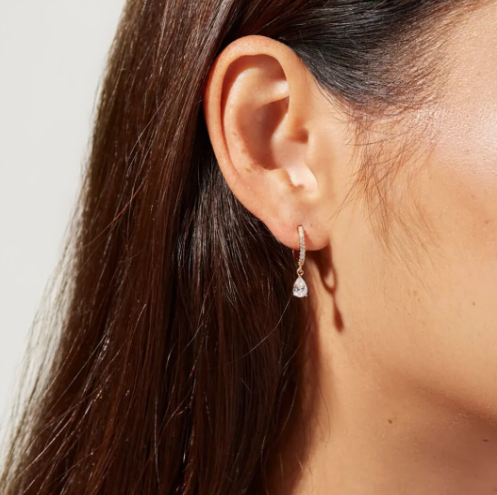 Birthstone Glow Earrings 18K, front view