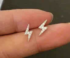 Spotlight Bolt Earrings, detail view