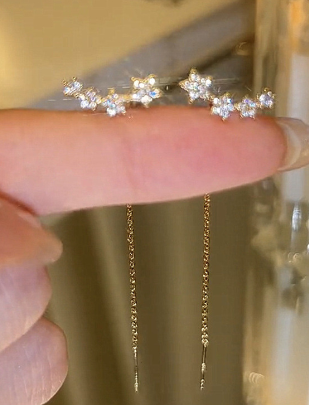 Celestial Star Earrings, worn on model