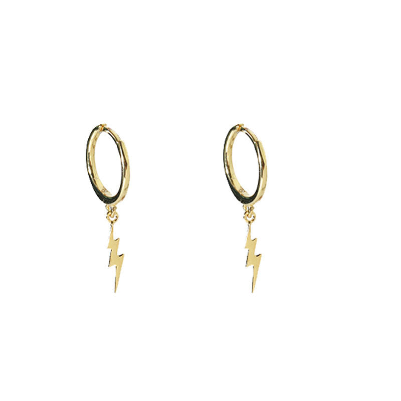 Bolt Hoop Earrings, styled shot