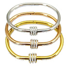 Triple Luxe Bracelet – Stainless Steel with Crystal Details