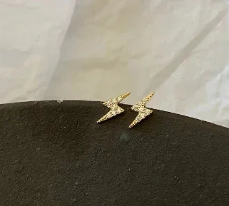 Spotlight Bolt Earrings, front view