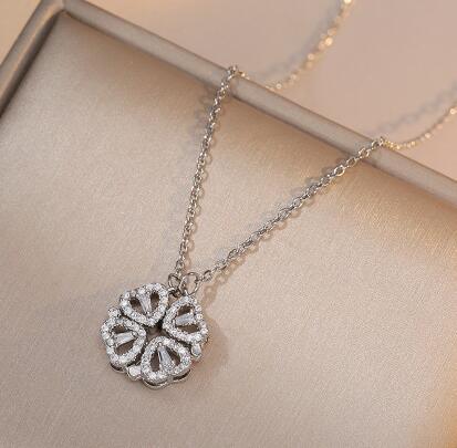 Blossom Mark Necklace, worn on model