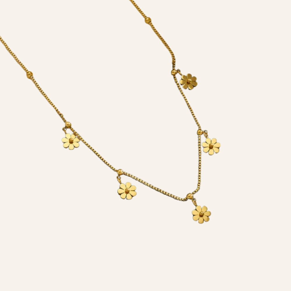 Daisy Elegance 18K Necklace – Delicate Floral Titanium Steel Necklace