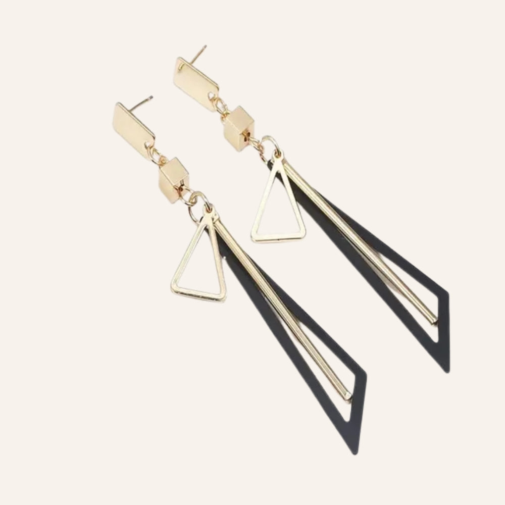 Geometric Swing Earrings – Elegant Long Triangle Drop Earrings