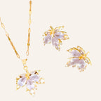 Maple Lux Necklace – Elegant Leaf with Zirconia
