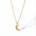 Moon Glow Necklace – Crescent Moon Necklace with Zirconia