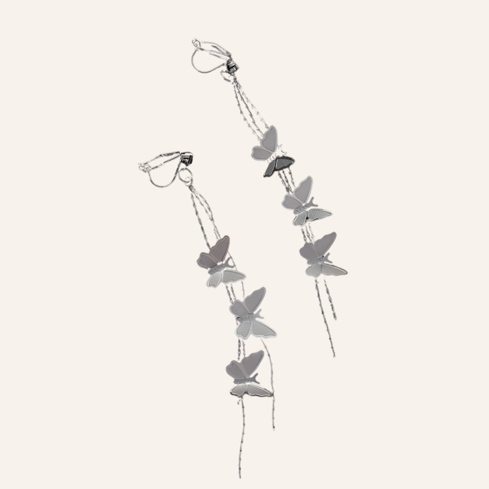 Butterfly Tassel Earrings – Long Vintage Metal Drop Earrings