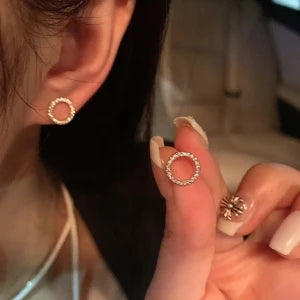 Circle Stud Earrings, front view