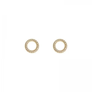 Circle Stud Earrings, worn on model