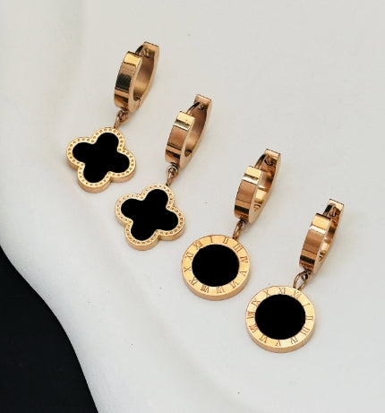 Clover Hoop Earrings, worn on model