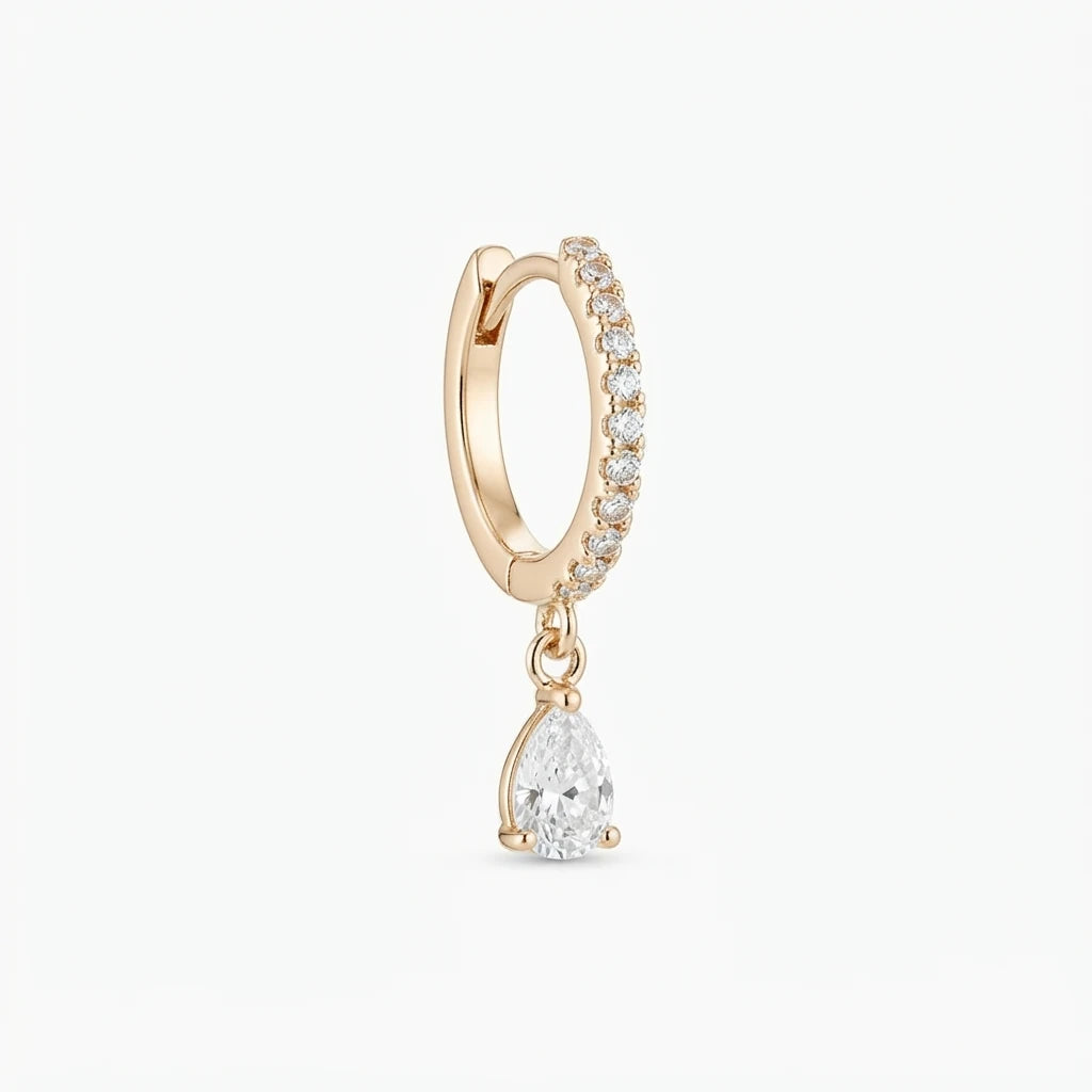 Birthstone Glow Earrings 18K — alternate product view on white