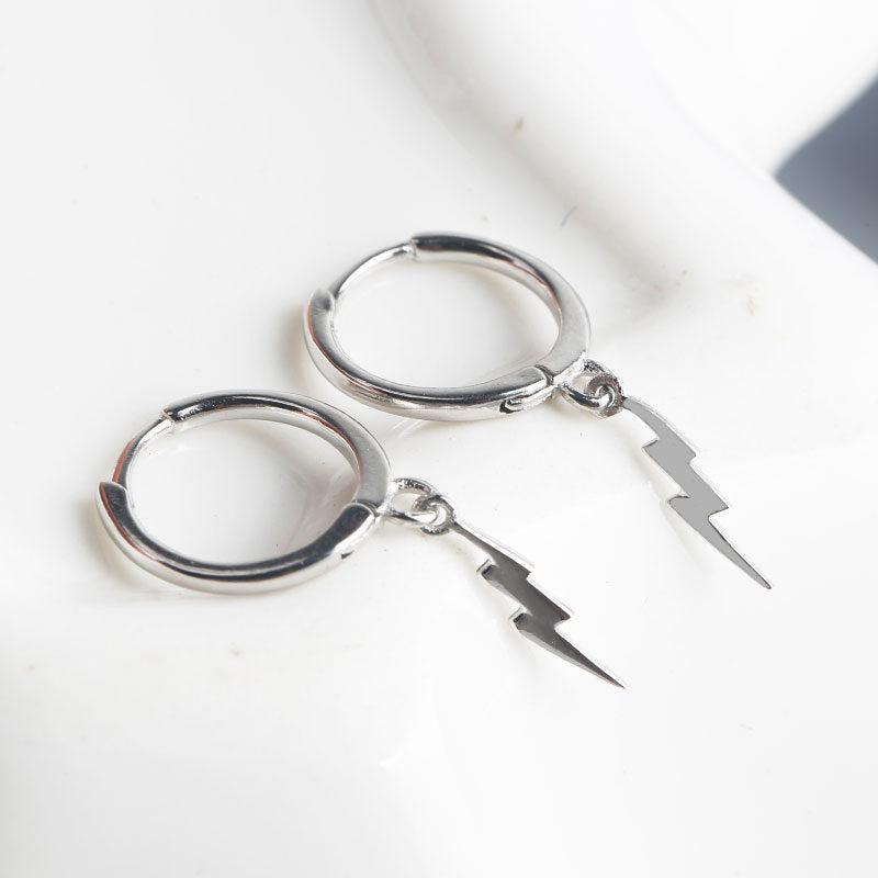 Bolt Hoop Earrings, close-up