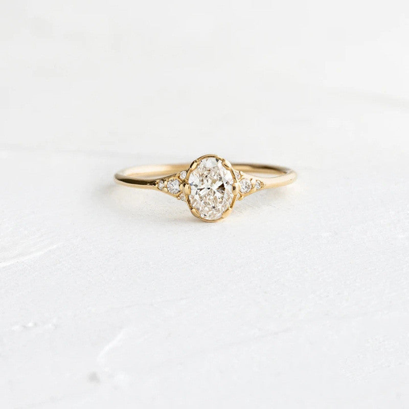 Oval Stone Stacking Ring, view 2