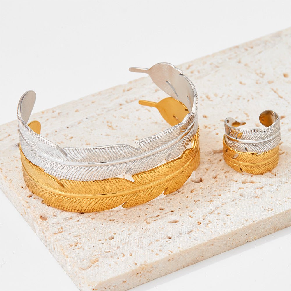Feather Ring & Bracelet - Auricelia