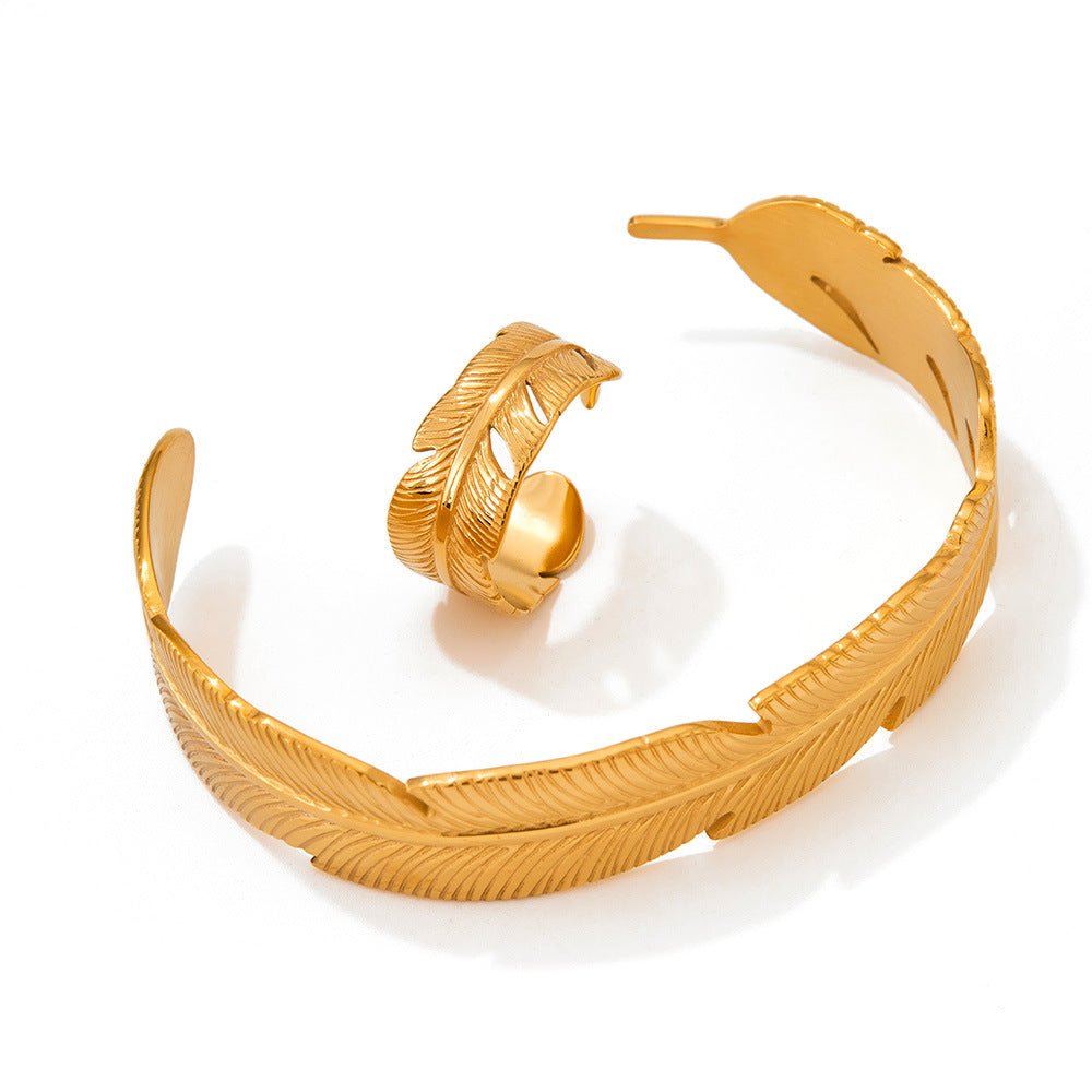 Feather Ring & Bracelet - Auricelia
