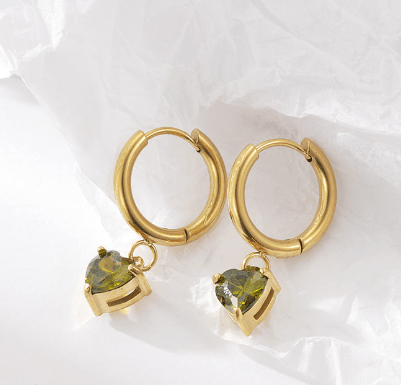 Heart Drop Earrings 18K - Auricelia