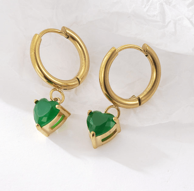 Heart Drop Earrings 18K - Auricelia