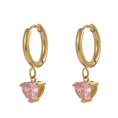 Heart Drop Earrings 18K - Auricelia