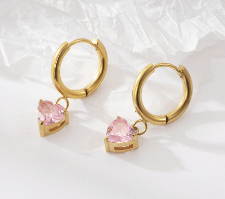 Heart Drop Earrings 18K - Auricelia