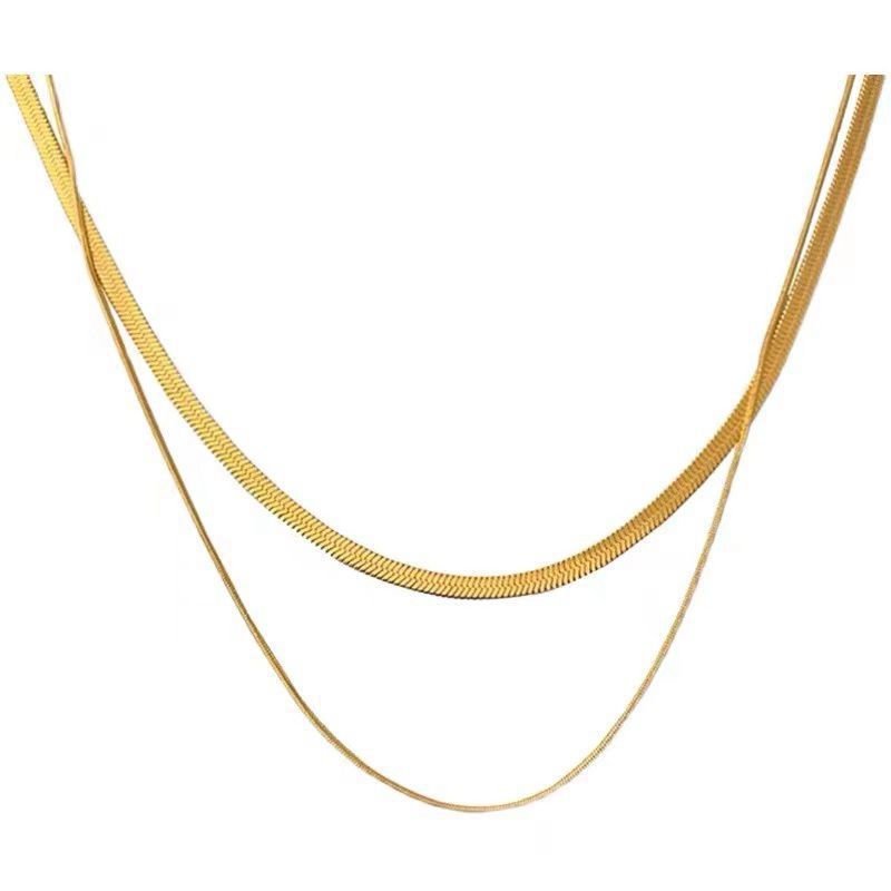 Layered Flat Chain Necklace - Auricelia